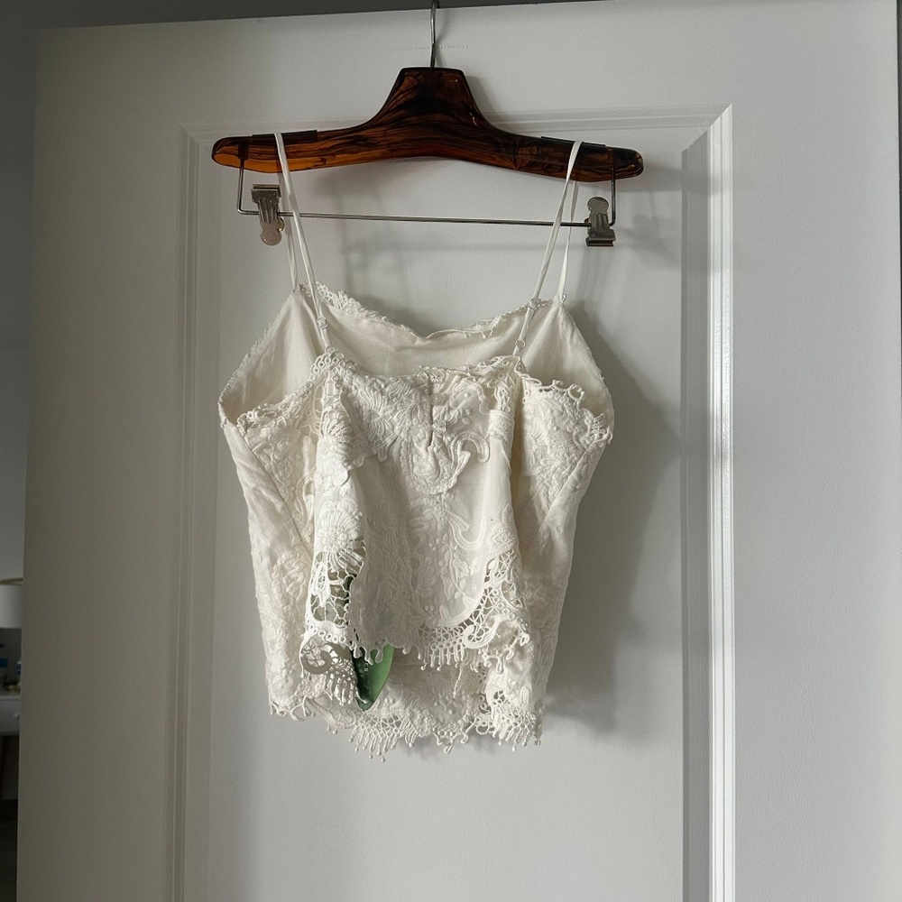 Farm Rio Off-White Sleeveless Lace Top - Picture 4 of 8